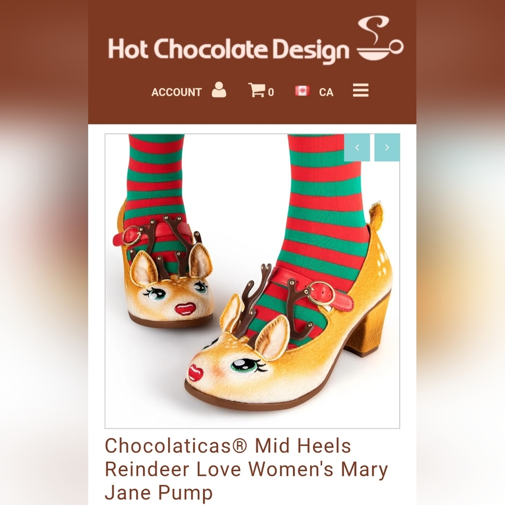 ISO🦌 Hot Chocolate Design Reindeer Love Mary Jane Pumps Size 8